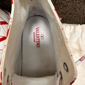 Valentino Garavani White Sneakers with Red Details